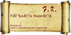 Fábián Konrád névjegykártya